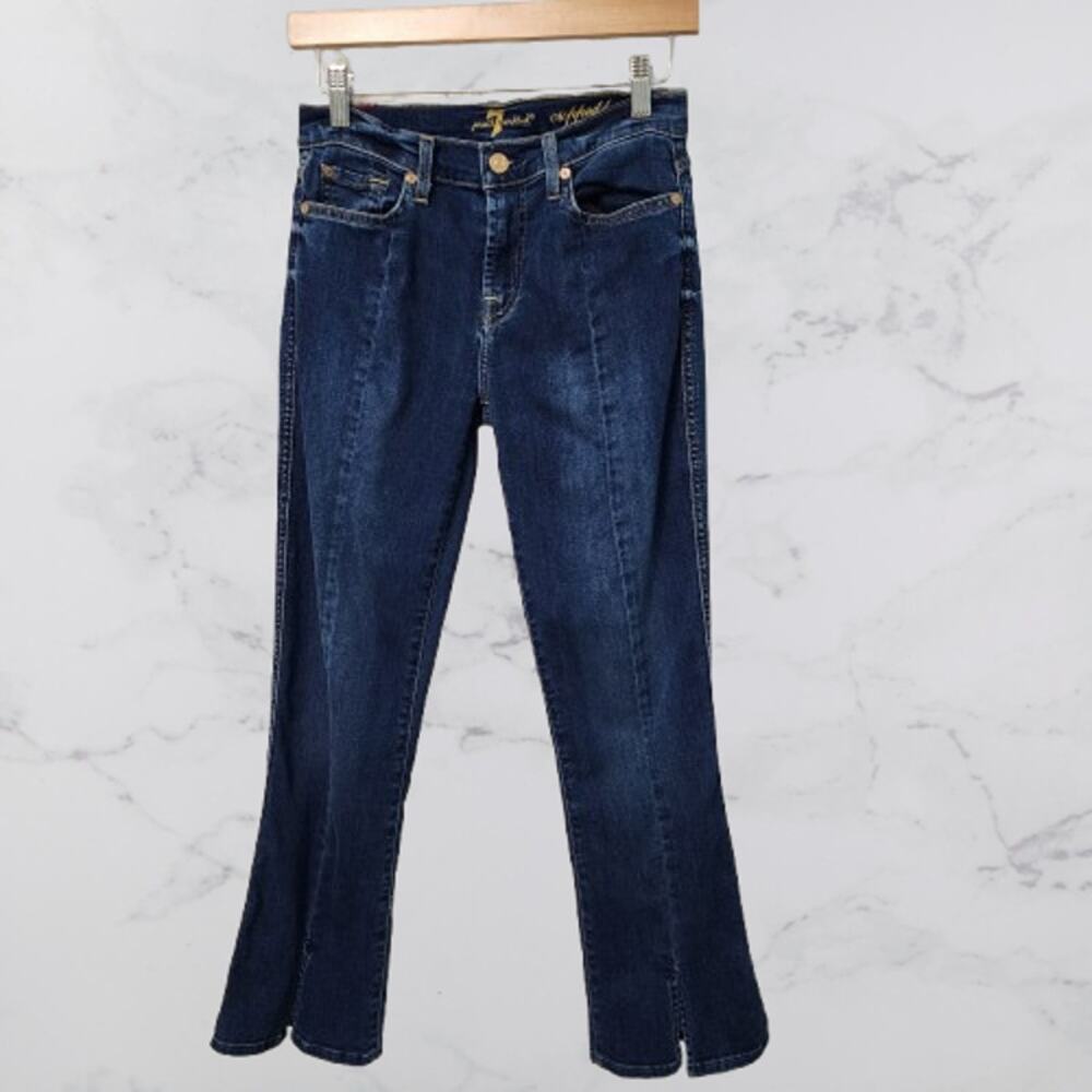 7 for all mankind Cropped Boot Stretch Size 26 Bottom Slit Front Seam